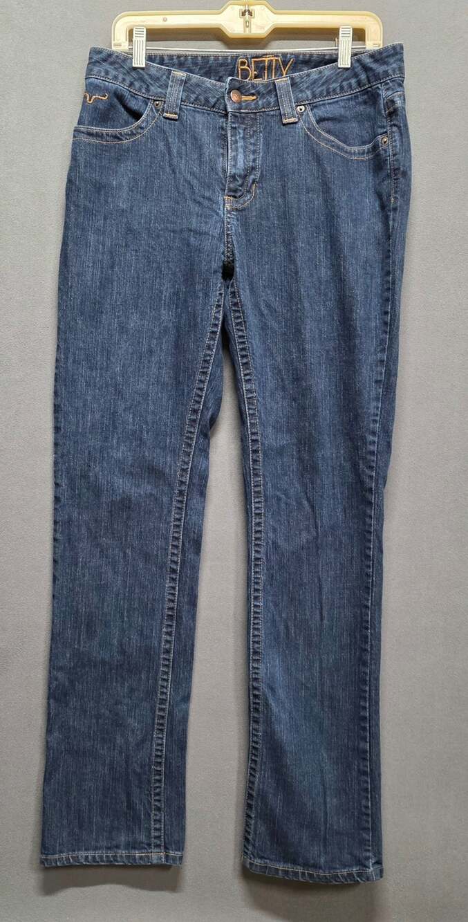 Kimes Ranch Betty Jeans Womens 10/34 Dark Wash Blue Western Straight Leg Denim